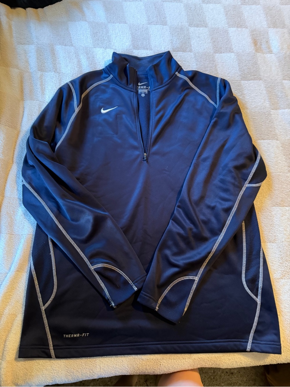 Nike Men’s Navy Blue Therma-Fit Half-Zip Performance Pullover